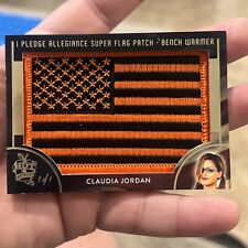 2019 Bench Warmer CLAUDIA JORDAN Super Flag Patch Orange & Black 1/1 picture