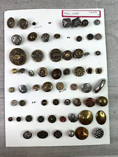 Collector Card of Vintage Misc. Metals Buttons Brass Mixed Metals Copper picture
