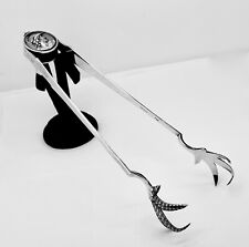 ANTIQUE GORHAM MEDALLION OVERSIZED STERLING SILVER ICE SERVING TONGS,9 3/4