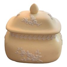 Rare Wedgwood Yellow Jasperware Primrose Pagoda box-Prunus Blossom Design picture