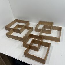 Set of three Blonde Wood Knick Knack Shelves Stamped Made in Japan picture