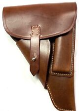  WWII GERMAN WALTHER P38 SOFTSHELL PISTOL HOLSTER -BROWN LEATHER picture