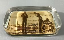 Vintage Antique Pictorial Paperweight Dust Bowl Great Depression Farmers Praying picture