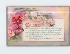 Postcard Children's Day Flower Art/Text Print Card picture