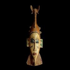African Home Décor Mask Antiques Face Vintage Wood Carved Vintage Guro-9931 picture