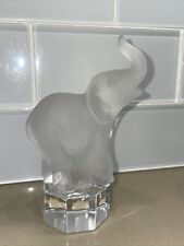 Cartier Trunk Up Frosted Crystal Elephant Figurine picture