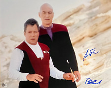 William Shatner Patrick Stewart Signed 16x20 Star Trek Photo Becket Witnessed picture
