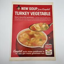 Campbells New Turkey Vegetable Soup 1962 Vtg Print Ad 10