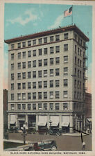 Postcard Waterloo IA Iowa Black Hawk National Bank Building Vintage 1924 READ picture