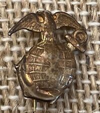 Vintage USMC Marine Corps EGA Eagle Globe & Anchor Sterling Collar Pin Badge picture