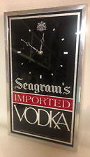 Vintage Seagram's Imported Vodka Bar Sign Wall Clock Battery Operated NOS Works picture