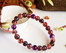 7.8mm Natural Brazil Super Seven 7 Melody Amethyst Crystal Round Beads Bracelet picture