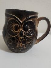 Brown Stoneware Owl Coffee Mug - Smoke Free Home picture