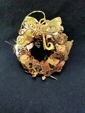 Danbury Mint 23 KT Gold-plated 1996 Festive Wreath Ornament Mint Condition picture