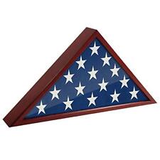 Americanflat Large Flag Display Case for Burial in Mahogany Large, Brown  picture