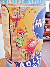 Vtg Colorful Fairway Foods Oats Cereal Container Dwarves Elves  Advertising picture
