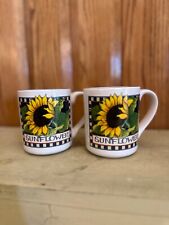 Vintage Susan Winget Set of 2 Sunflower Mugs (Perfect Condition) picture