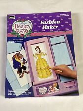 Vintage RoseArt Disney’s Beauty and the Beast Fashion Maker Plates In Box 1992 picture