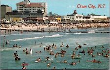 OCEAN CITY, New Jersey Greetings Postcard  Bathing Beach Scene c1980s Unused picture