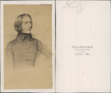 Pierre Petit, Paris, Franz Liszt, after drawing vintage CDV albumen card  picture