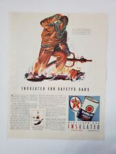 1939 Texaco Havoline Motor Oil Vintage Print Ad Insulated For Safety Sake picture