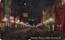 Broughton Street by Night Savannah Georgia GA 5 & 10 Cent Store c1910 Postcard picture