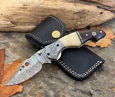 Damascus Folding Pocket Knife With Small Defects Handmade (See Description) picture