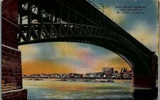 1946 ST. LOUIS MISSOURI EADS BRIDGE CITY SKYLINE LINEN POSTCARD 34-120 picture