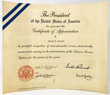 WW2 Selective Service Award Document To Medical Doctor Scarce Attributed picture