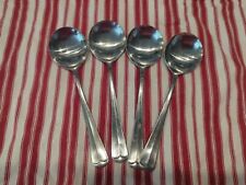 JEFFERSON MANOR 4 Round Soup Spoons Rogers / Stanley Roberts Stainless Korea picture