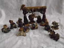 Boyds Bears Nativity Set Figurines Christmas 14 Piece Manger Scene -Vintage 90’s picture