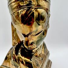 Vintage Ceramic Head Bust Sculpture Metallic Bronze Copper 14” picture