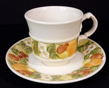 Vernon Ware Metlox 1 cup & Saucer Set DELLA ROBBIA Pattern 2 Pcs Fruit Yellow picture