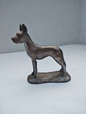Pewter Great Dane Dog Figurine Standing Signed RB and C 3.5