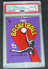 2018 TOPPS 80TH ANNIVERSARY WRAPPER ART SP CARD~1972-73 BASKETBALL WAX 45 PSA 10 picture