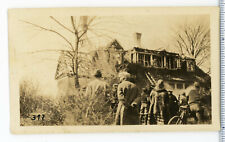 a6  Vintage Photo 1920's ? People watching house fire / burning 955a picture