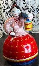 Russian traditional women carrying water pottery clay colorful FOLK ART picture