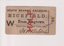 Rare 1866 South Branch Railroad N.J. Ticket Central R.R.N.J half fare # 92 picture