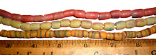 (3) Strands of Sand-Cast Glass Trade Beads From Ghana, Collectible African Beads picture