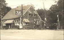 Gulf Gas Station Southington CT Connecticut on Back Aunt Sarah's Store RPPC picture
