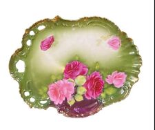 Gorgeous antique hand-painted serving plate, by Wheelock, Germany, late 1880's - picture