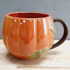 Starbucks 2009 Hand Painted Pumpkin On The Vine Fall Harvest 14oz Coffee Mug Cup picture