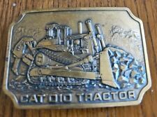 CAT D10 Tractor Caterpillar Heavy Machinery Belt Buckle Brass 1970s picture