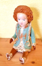Antique Sarreid LTD Italian Wooden Carved Sitting Doll Figurine RARE picture
