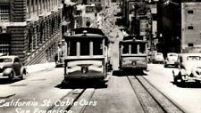 1940's San Francisco, Ca RPPC California St. Cable Cars 1940's Autos Downtown  picture