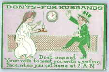 Duluth Minnesota MN Postcard Drunk Man Don'ts For Husbands Candle 1911 Antique picture