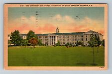 Columbia SC, University Of South Carolina Women's Dormitory Linen c1954 Postcard picture