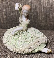 Vintage Lace Ballerina Porcelain Figurine Sitting picture