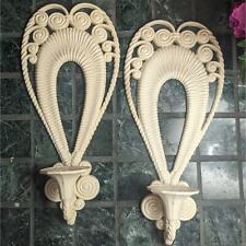 Boho Retro 1970s Cream Burwood Taper Wall Sconce Candle Holder Pair picture