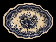 Vintage I. Godinger & Co. Cobalt Blue and White Scalloped Plate picture